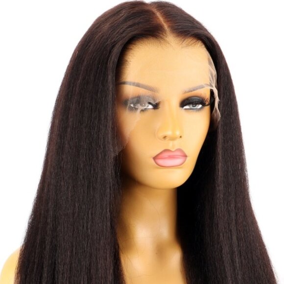 Invisible HD 13x6 Lace Frontal Wig,  Kinky Straight, 100% Human Hair - Picture 2 of 16